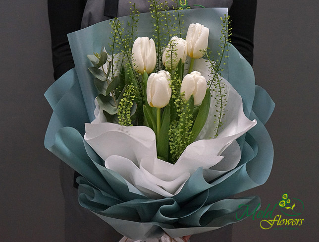 Bouquet - compliment of white tulips photo